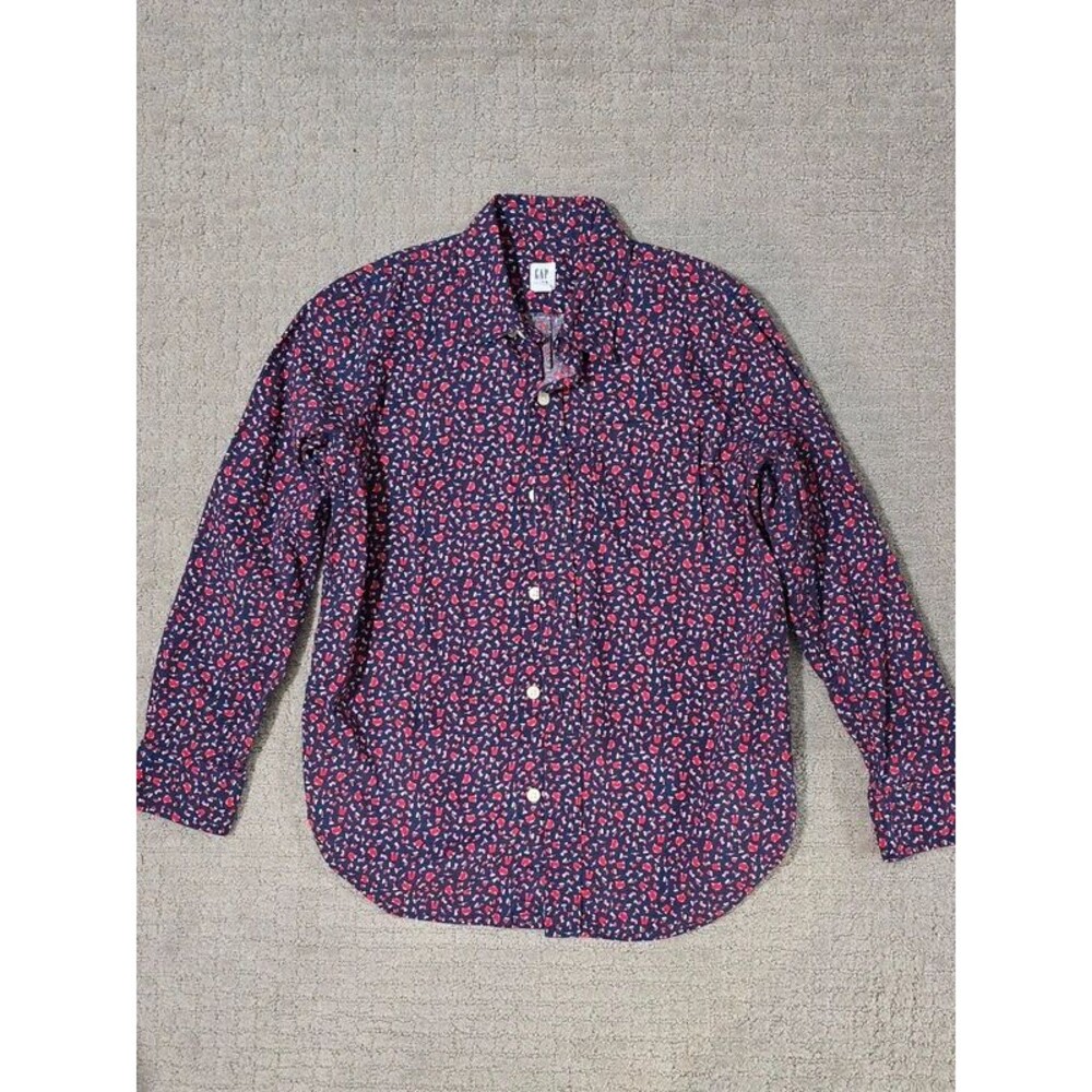 GAP Kids Christmas patterned dress shirt, L